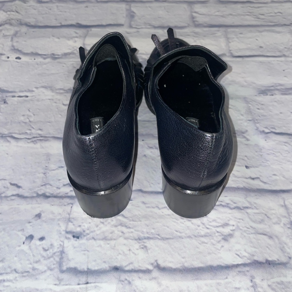 Silvana Chic Blue Leather Fringe Heels - Picture 5 of 7